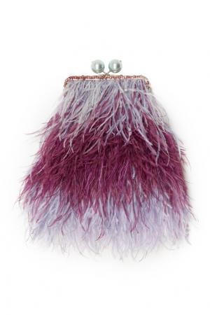 Клатч с перьями марабу Esmira Esve. Цвет: фиолетовый
