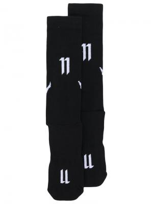 Носки с принтом 11 By Boris Bidjan Saberi. Цвет: чёрный