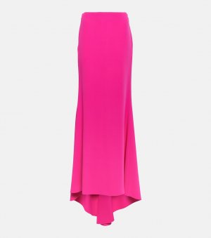 Юбка макси из шелкового кади с высокой посадкой VALENTINO, розовый Valentino