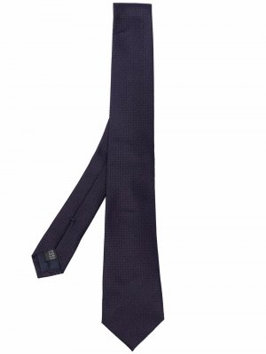 Фактурный галстук с узором в елочку Tagliatore. Цвет: синий