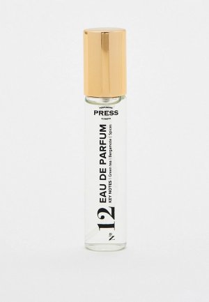 Парфюмерная вода Press Gurwitz Perfumerie №12 с нотами зеленого чая, бергамота, специй, 10 мл. Цвет: прозрачный