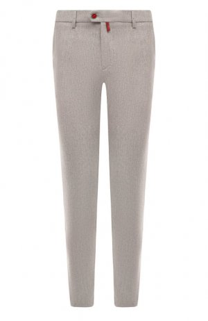 Шерстяные брюки Kiton. Цвет: серый