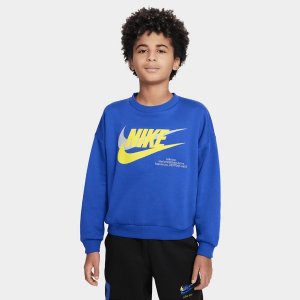 Свитшот Sportswear Icon Fleece Big Kids' Oversized, синий/желтый Nike