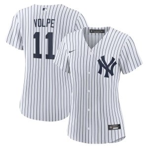 Женская белая домашняя футболка Anthony Volpe New York Yankees Replica Player Nike