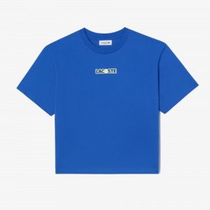 LACOSTE Женская теннисная футболка с коротким рукавом [Ocean Blue]