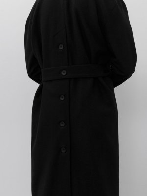 Пальто Антверпен с пуговицами сзади GATE31. Цвет: черный