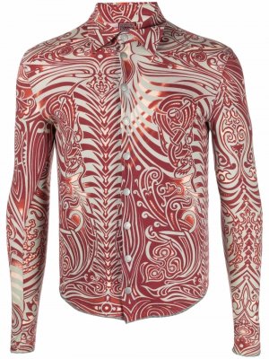 Рубашка 1990-х годов с абстрактным принтом Jean Paul Gaultier Pre-Owned. Цвет: красный