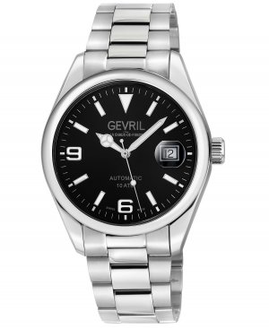 Мужские швейцарские автоматические часы West Village из нержавеющей стали серебристого цвета, 40 мм Gevril