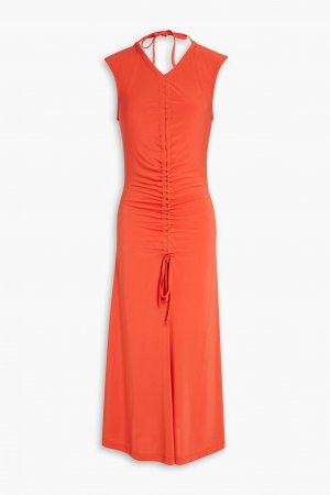 Расклешенное платье миди из джерси со сборками PAUL SMITH, оранжевый Smith