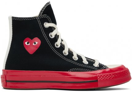 Черно-красные высокие кроссовки Converse Edition PLAY Chuck 70 Comme des Garçons