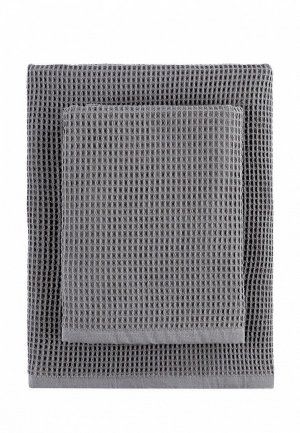 Набор полотенец Унисон вафельных (2 шт.) (50х100+70х140) graphite. Цвет: серый