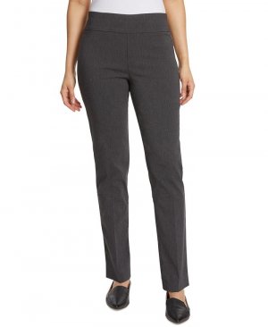 Женские узкие брюки без застежки с контролем живота, стандартные, короткие и ампер; Длинный , серый Gloria Vanderbilt