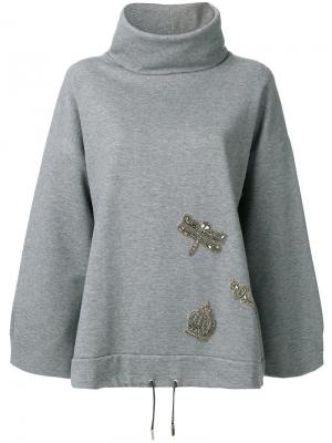 Embellished sweatshirt Eleventy. Цвет: серый