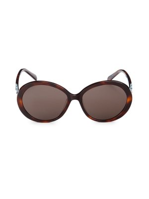 Овальные солнцезащитные очки 58MM , цвет Havana Emilio Pucci