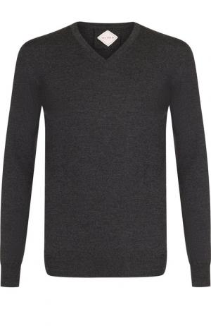 Шерстяной пуловер тонкой вязки Pal Zileri. Цвет: темно-серый