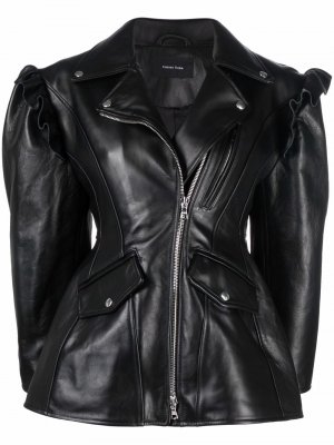 Байкерская куртка с оборками Simone Rocha. Цвет: черный
