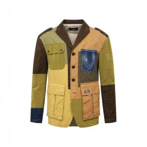 Хлопковый пиджак Dsquared2. Цвет: разноцветный