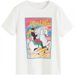 Хлопковая футболка с изображением Барби для верховой езды, бежевый CHINTI & PARKER