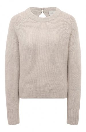 Кашемировый пуловер фактурной вязки с круглым вырезом Le Kasha. Цвет: кремовый