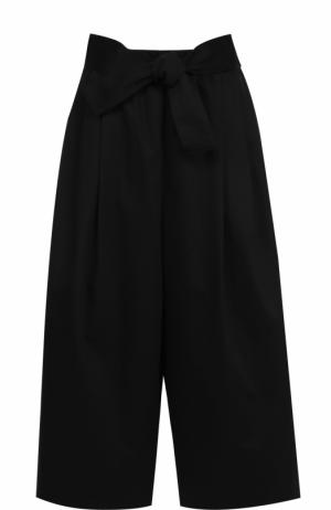 Укороченные широкие брюки с поясом Tome. Цвет: черный