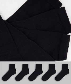 Набор из 5 пар черных носков органического хлопка -Черный цвет Monki