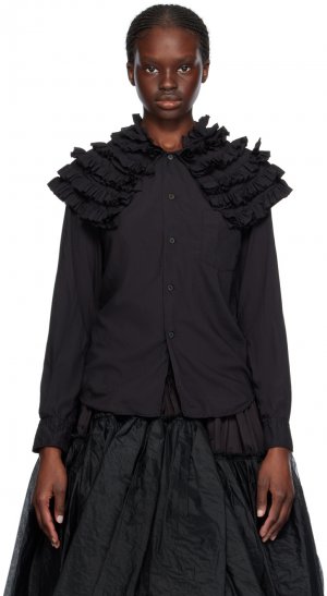 Черная рубашка с рюшами Comme Des Garcons, цвет Black Garçons