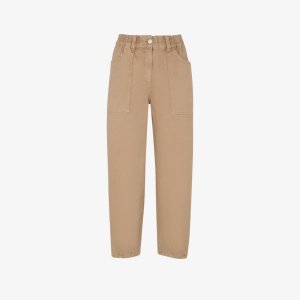 Укороченные хлопковые брюки Tessa средней посадки , цвет tan Whistles