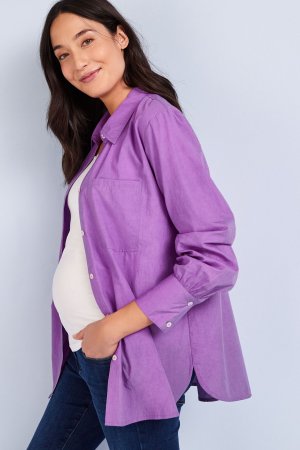Рубашка для беременных с пуговицами , фиолетовый Next