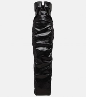 Джинсовое платье с вырезом prong и покрытием , черный Rick Owens
