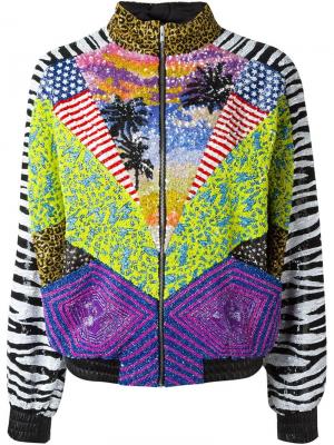 Куртка-бомбер с пайетками Saint Laurent. Цвет: многоцветный