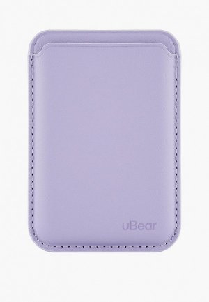 Чехол для iPhone uBear Leather Shell MagSafe, картхолдер. Цвет: фиолетовый