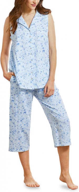 Пижамный комплект из капри без рукавов , цвет Blue Ground Ditsy Eileen West