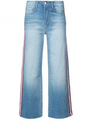 Укороченные брюки с широкими штанинами L'agence. Цвет: синий