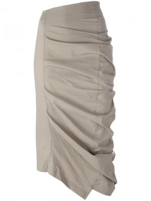 Асимметричная юбка со сборками Rundholz. Цвет: зелёный