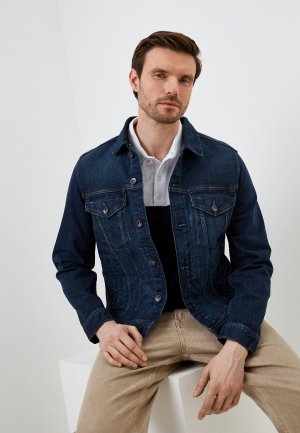 Куртка джинсовая Marks & Spencer. Цвет: синий