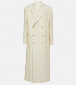 Двубортное пальто Catena из шерсти и шелка , белый The Row