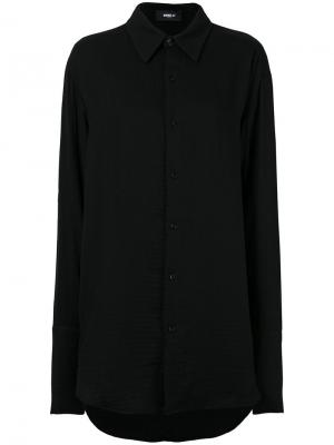 Удлиненная рубашка с необработанным подолом Yang Li. Цвет: чёрный