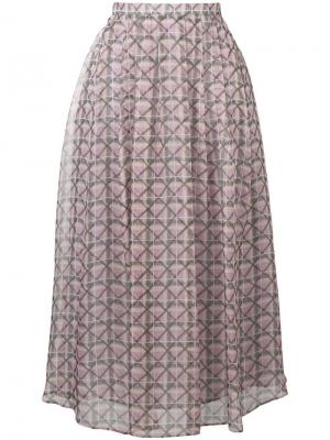 Плиссированная юбка-миди Alexa Chung. Цвет: фиолетовый