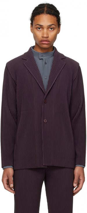 Пурпурный пиджак со складками 2 строгого кроя HOMME PLISSe ISSEY MIYAKE Plissé