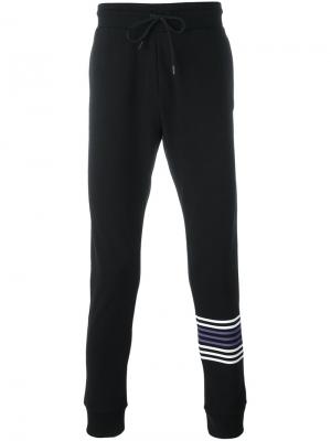 Спортивные брюки с заплаткой логотипом Dirk Bikkembergs. Цвет: чёрный