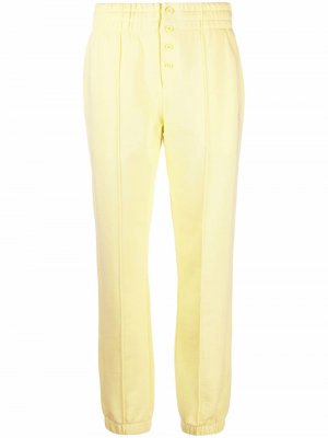 Спортивные брюки с вышитым логотипом Helmut Lang. Цвет: желтый