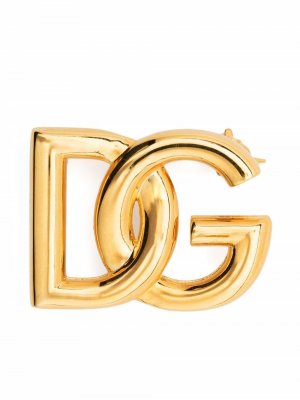 Брошь с логотипом Dolce & Gabbana. Цвет: золотистый