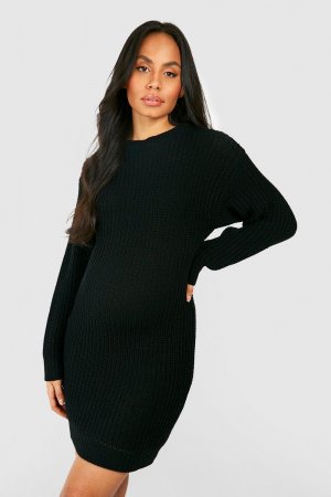 Мини-платье-джемпер с напуском для беременных, черный Boohoo