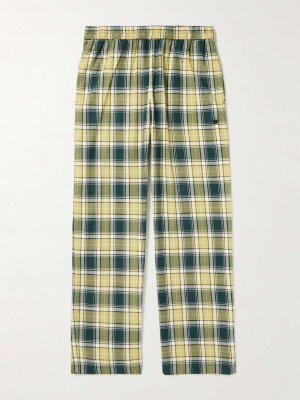 Широкие клетчатые брюки Preben из хлопка и фланели с кулиской ACNE STUDIOS, зеленый Studios