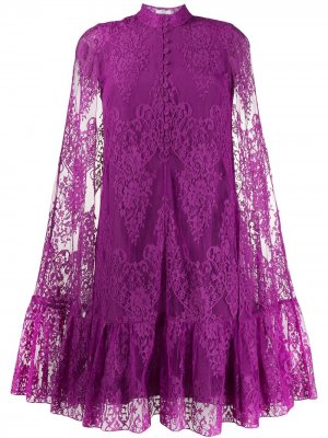 Платье мини с кейпом Erdem. Цвет: фиолетовый