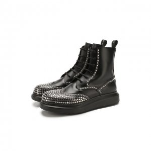Кожаные ботинки Alexander McQueen. Цвет: чёрный