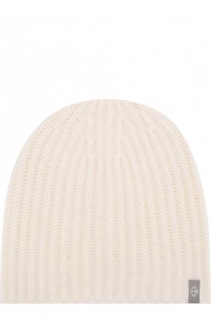 Кашемировая шапка фактурной вязки FTC. Цвет: белый