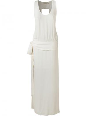 Длинное платье без рукавов Giuliana Romanno. Цвет: белый