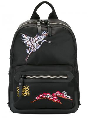 Рюкзак с вышивкой птицы Lanvin. Цвет: чёрный