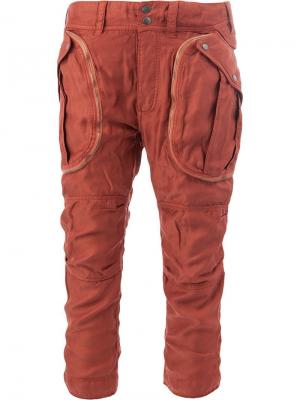 Укороченные брюки с панельным дизайном Faith Connexion. Цвет: красный